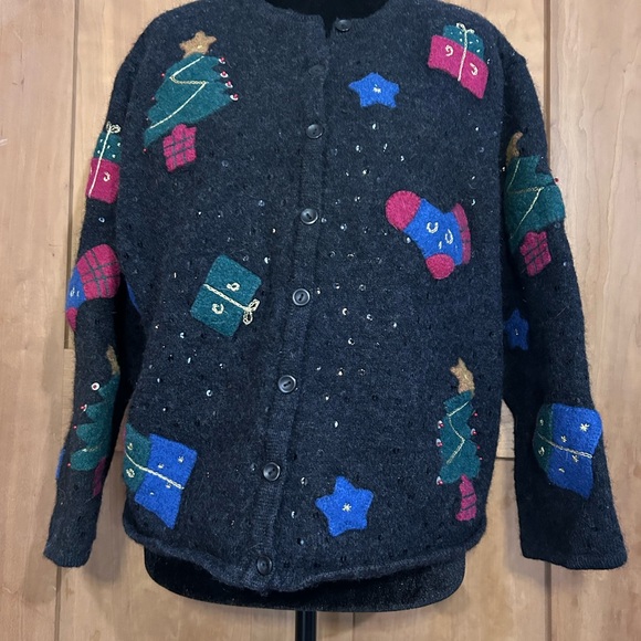 Talbots Sweaters - Talbots Charcoal Wool Cardigan